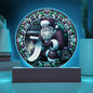 Santa Faux Stained Glass Acrylic Plaque