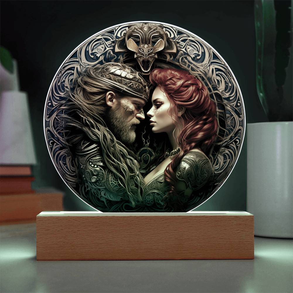 Viking Couple Acrylic Plaque