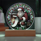 Santa Faux Stained Glass Acrylic Plaque