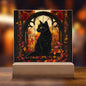 Black Cat Acrylic Square Plaque