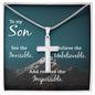 Gift for Son - See the Invisible - Stainless Steel Cross Necklace
