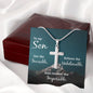 Gift for Son - See the Invisible - Stainless Steel Cross Necklace