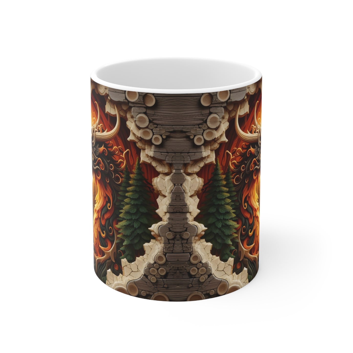 Wooden Dragon Ceramic Mug 11oz