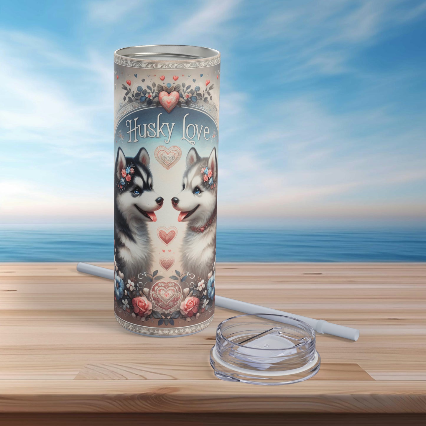 Husky Love Skinny Matte Tumbler, 20oz