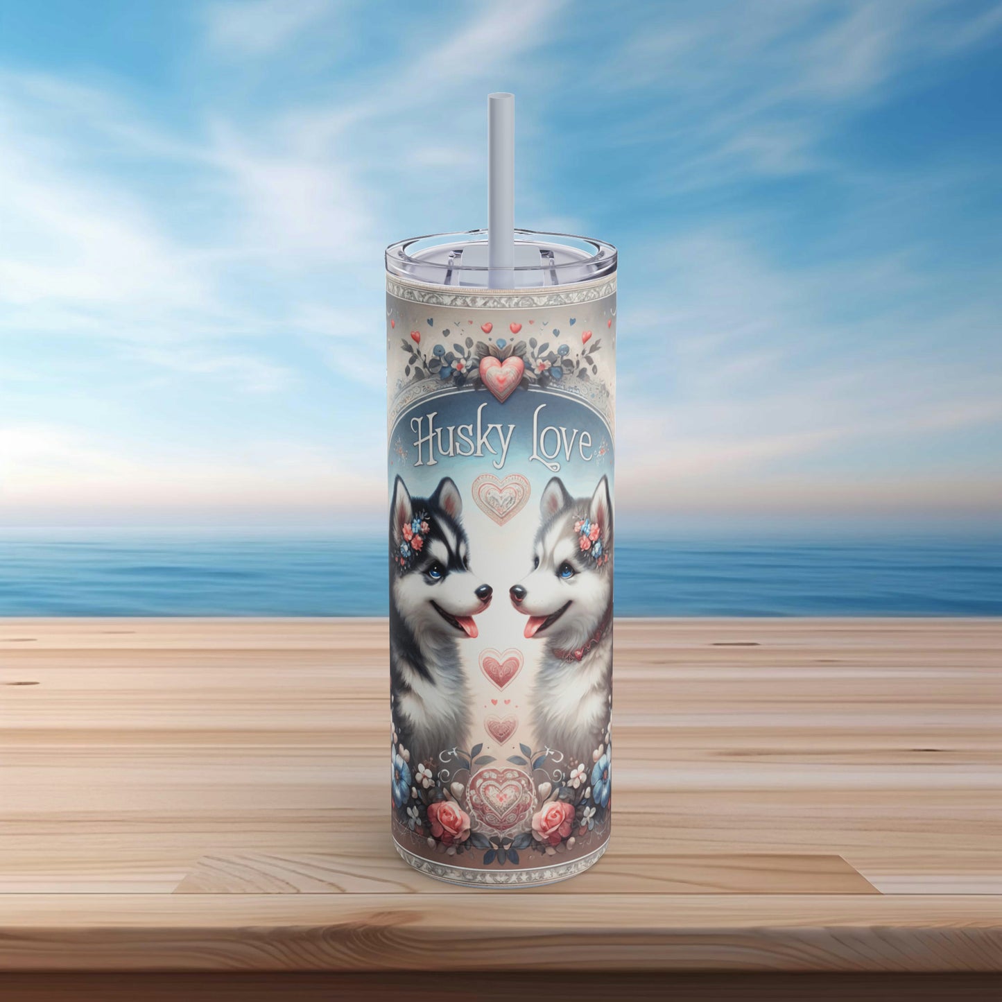 Husky Love Skinny Matte Tumbler, 20oz