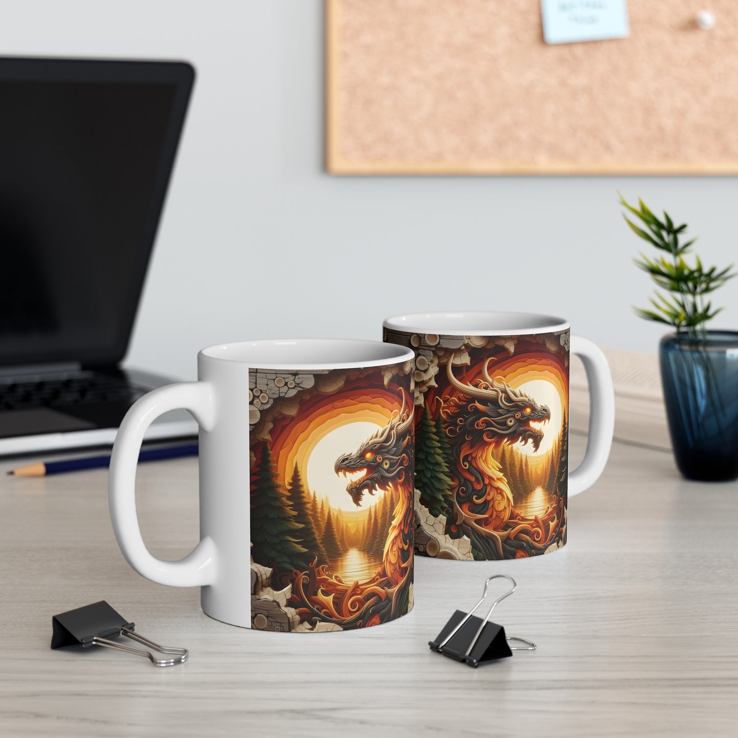 Wooden Dragon Ceramic Mug 11oz