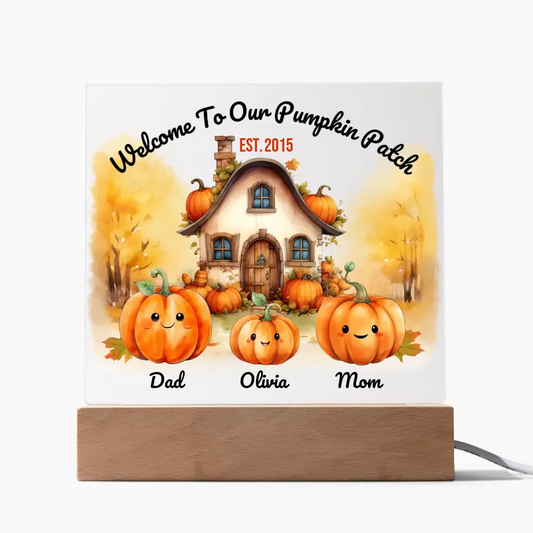 Pumpkin Family - Personalized Square Plaque