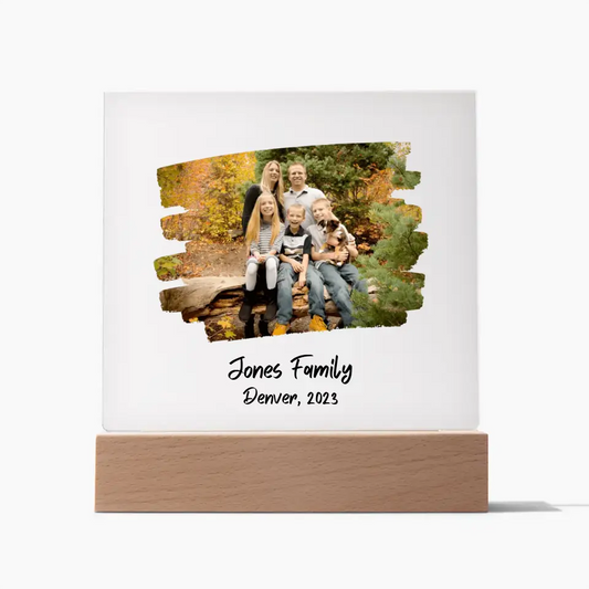 Brushstroke Family Portrait - Personalized Square Plaque