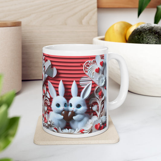 Bunnies In Love Ceramic Mug 11oz
