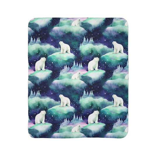 Polar Bears Fleece Sherpa Blanket