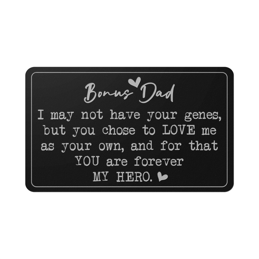 Bonus Dad Engraved Metal Wallet Card