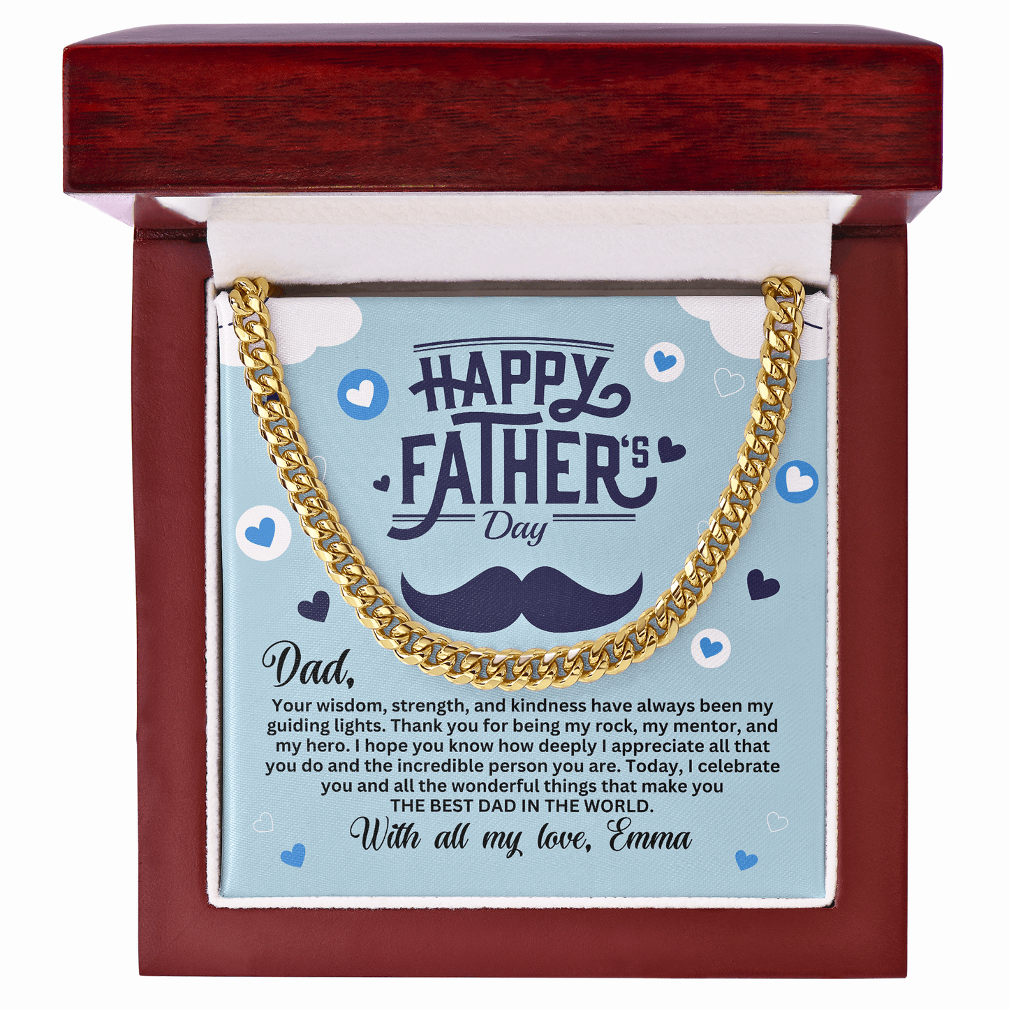 Happy Father's Day Cuban Link Chain