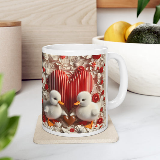Ducklings In Love Ceramic Mug 11oz