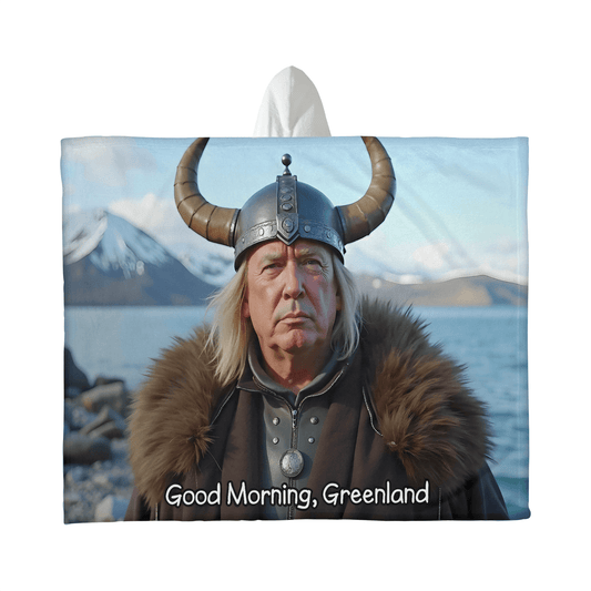 Good Morning, Greenland Hooded Sherpa Fleece Blanket