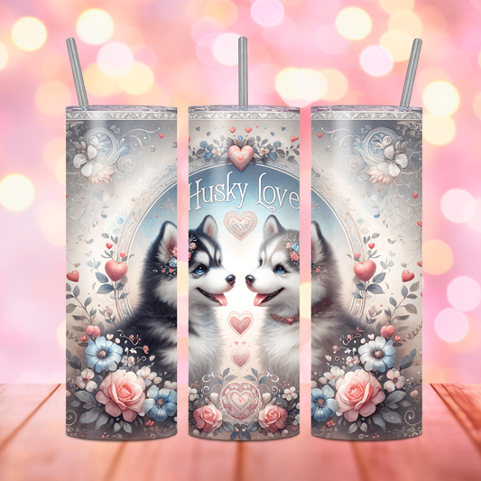 Husky Love Skinny Matte Tumbler, 20oz