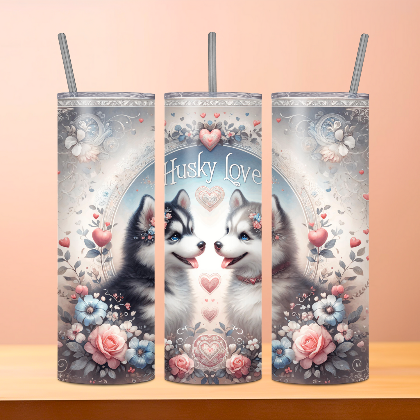 Husky Love Skinny Matte Tumbler, 20oz