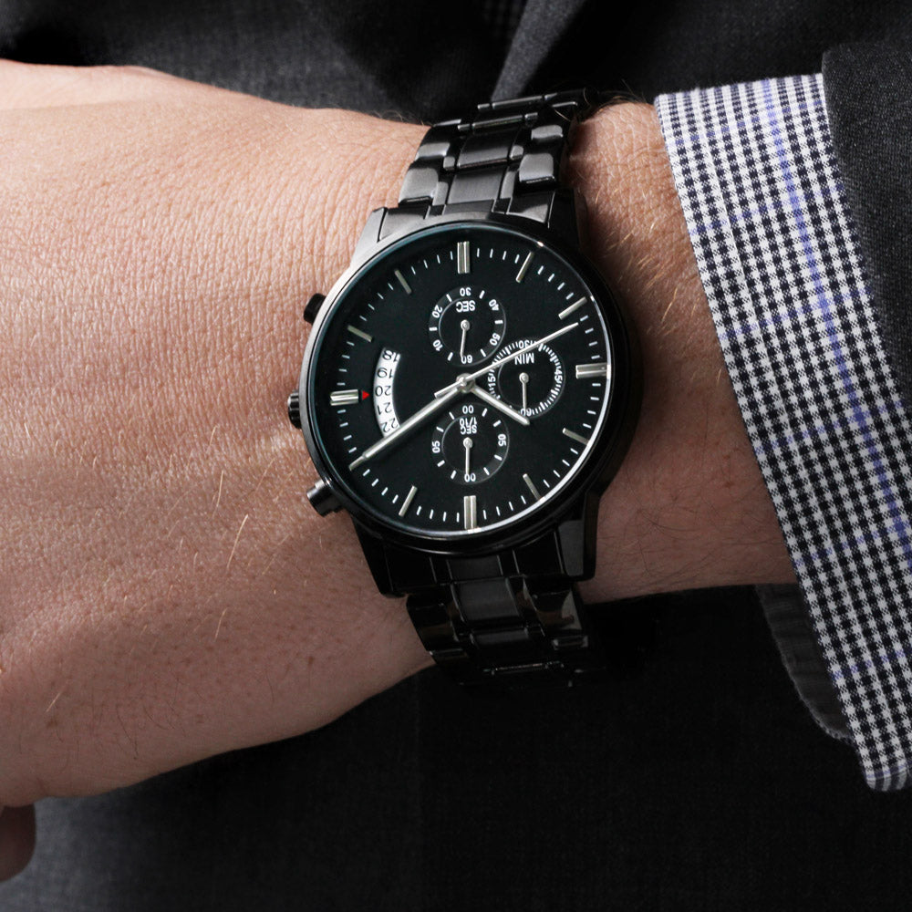 Happy Father's Day Black Chronograph Watch