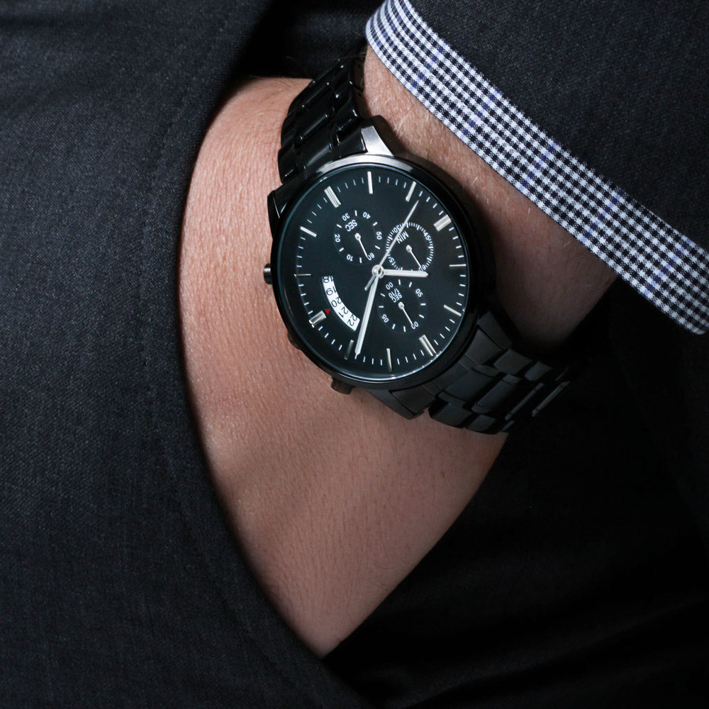 Happy Father's Day Black Chronograph Watch