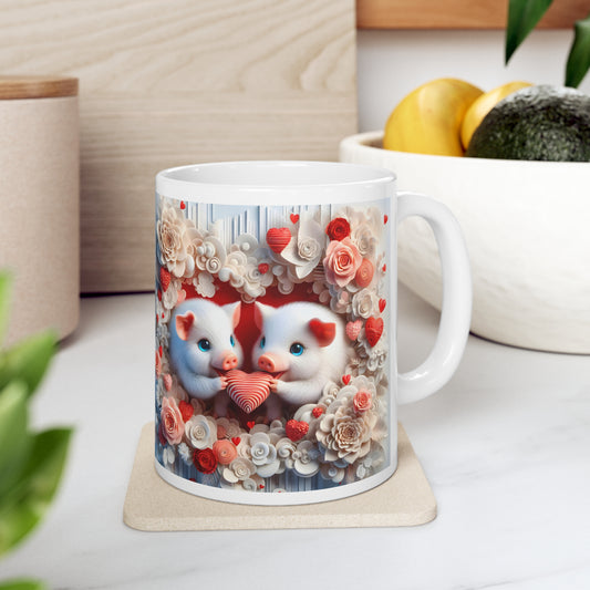 Piglets In Love Ceramic Mug 11oz