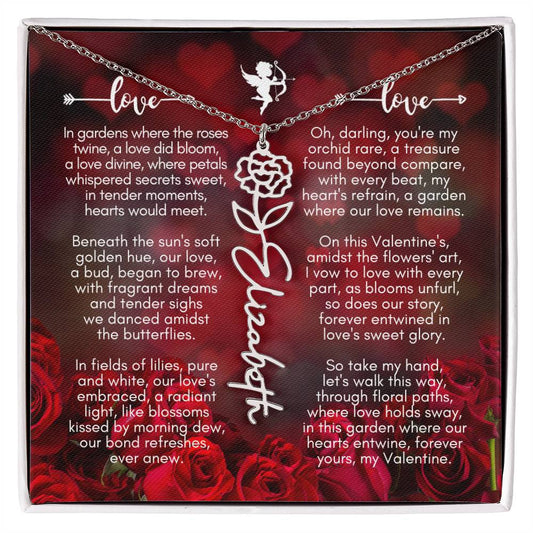 Where The Roses Twine - Flower Name Necklace