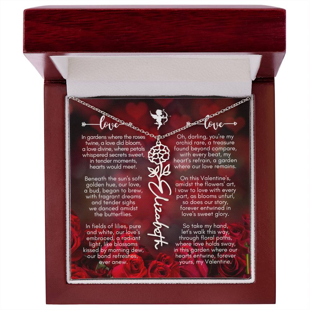 Where The Roses Twine - Flower Name Necklace