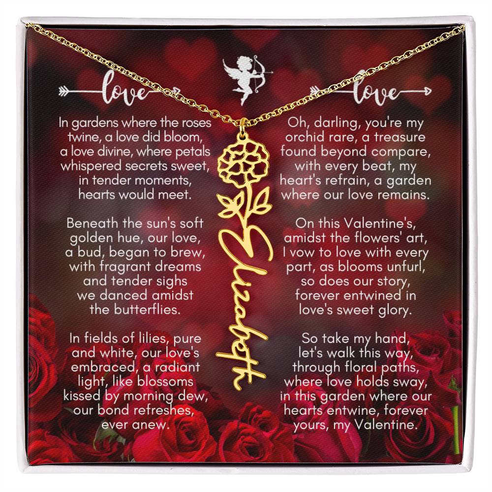 Where The Roses Twine - Flower Name Necklace