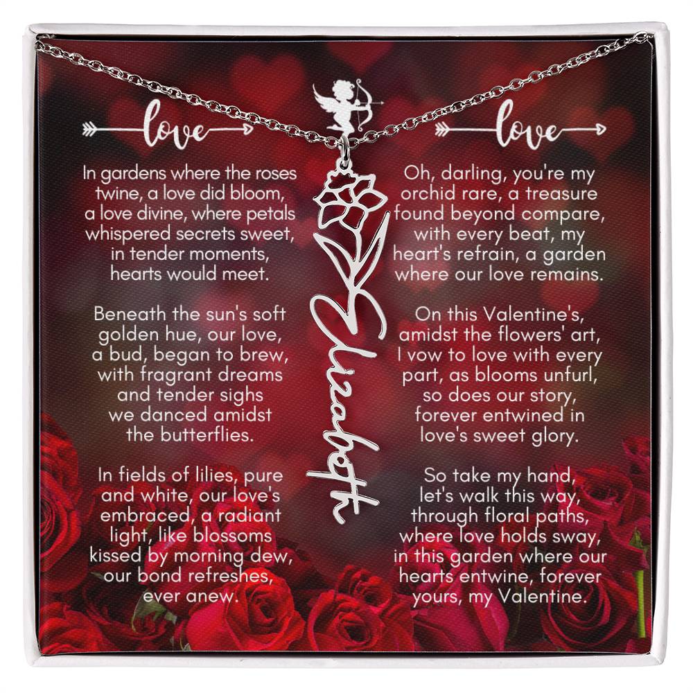 Where The Roses Twine - Flower Name Necklace