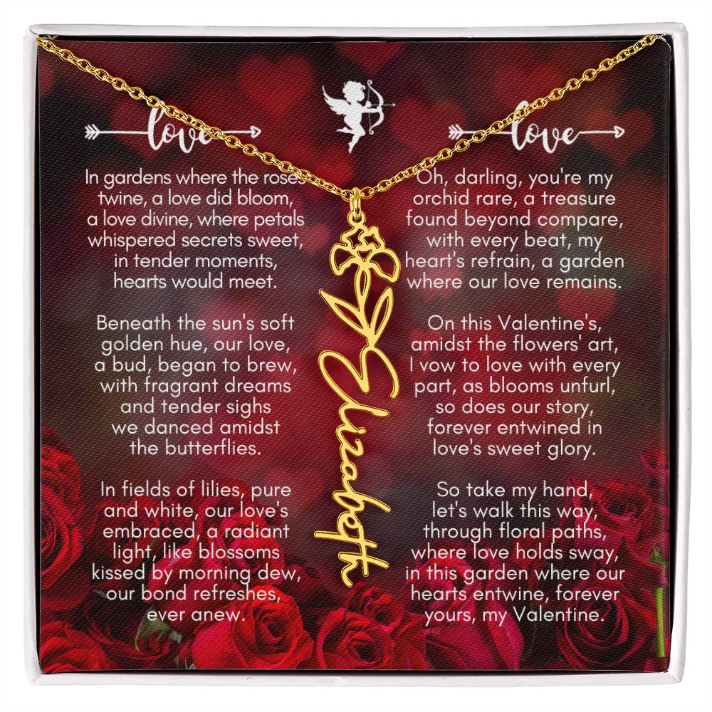 Where The Roses Twine - Flower Name Necklace