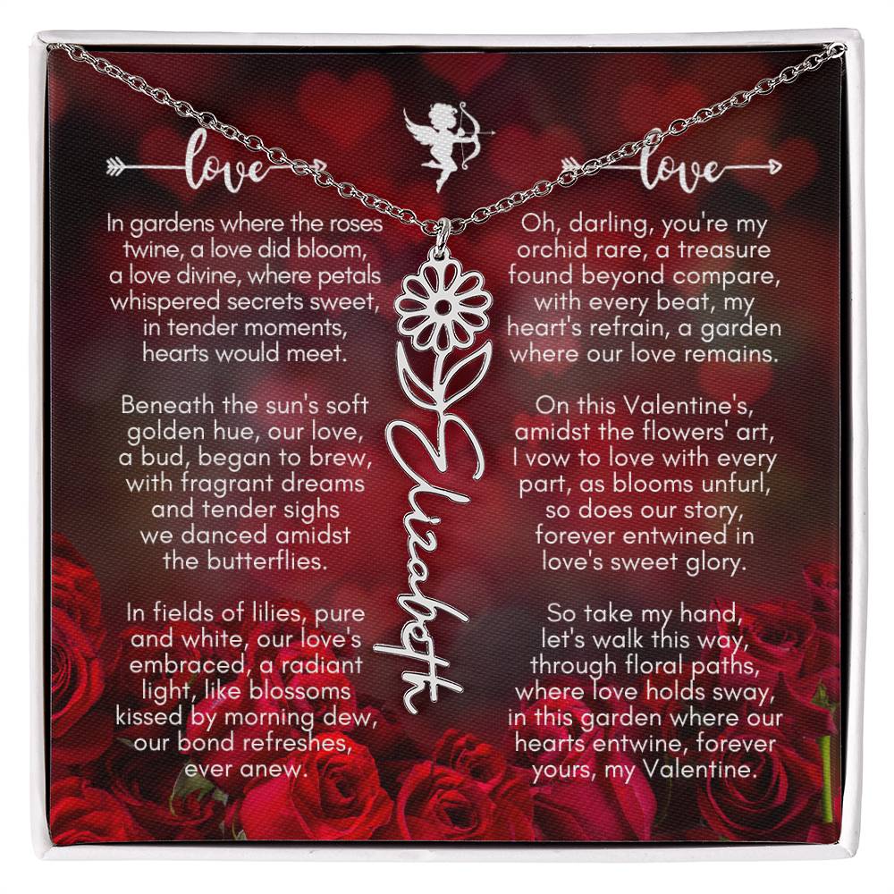 Where The Roses Twine - Flower Name Necklace