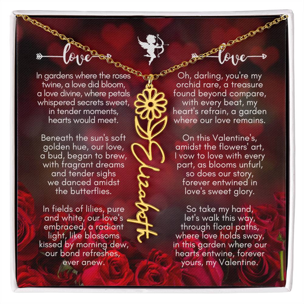 Where The Roses Twine - Flower Name Necklace