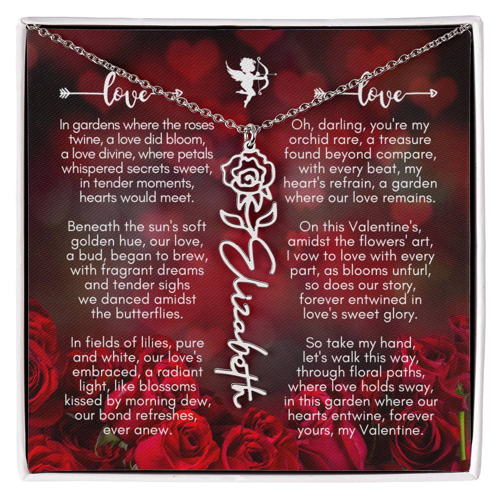 Where The Roses Twine - Flower Name Necklace