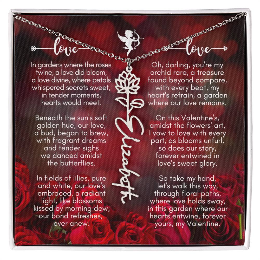 Where The Roses Twine - Flower Name Necklace