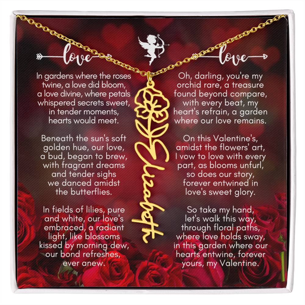 Where The Roses Twine - Flower Name Necklace