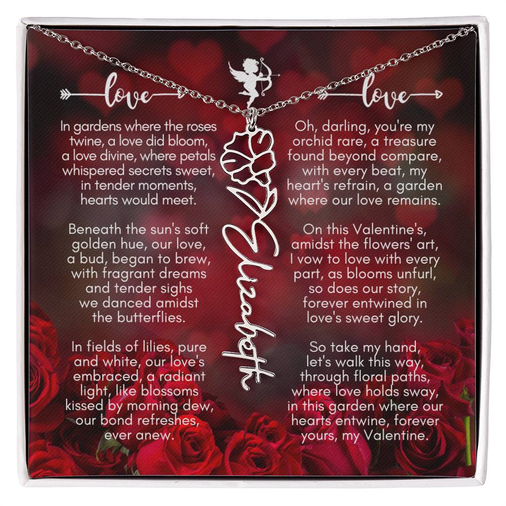 Where The Roses Twine - Flower Name Necklace