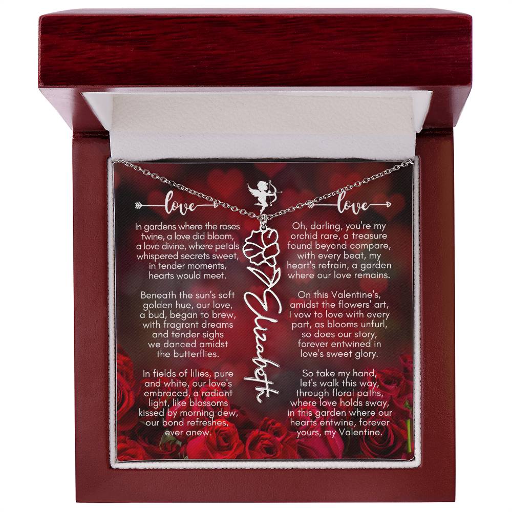 Where The Roses Twine - Flower Name Necklace