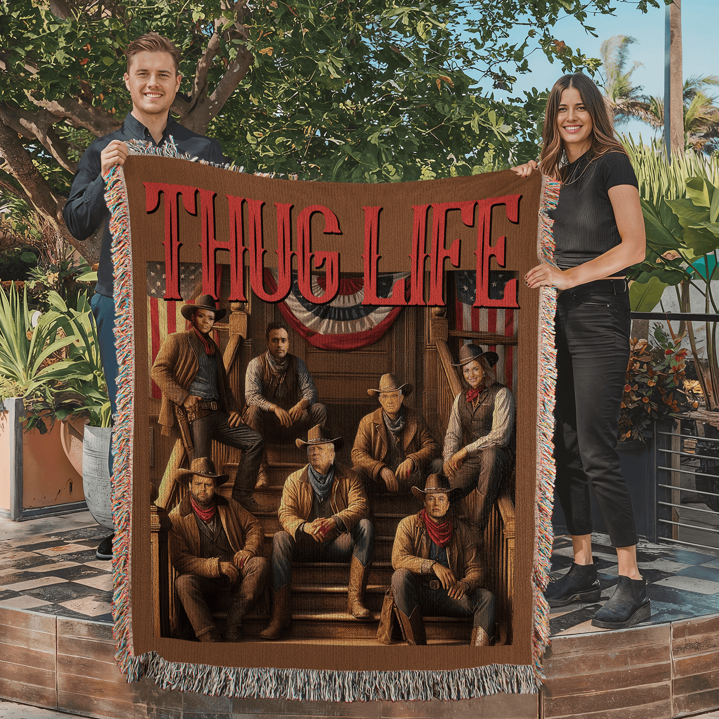 Thug Life Woven Blanket