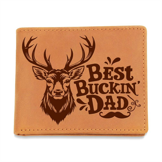 Best Bucking Dad Graphic Leather Wallet