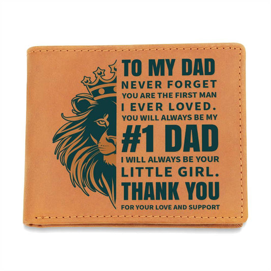 To My Dad from Daughter Graphic Leather Wallet