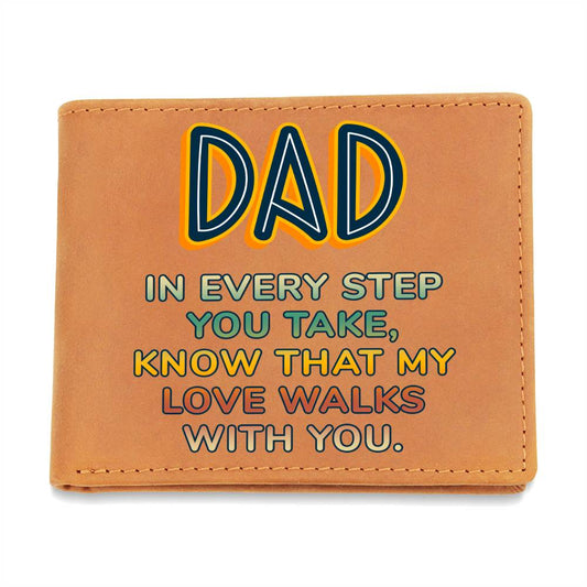 Dad In Every Step Graphic Leather Wallet