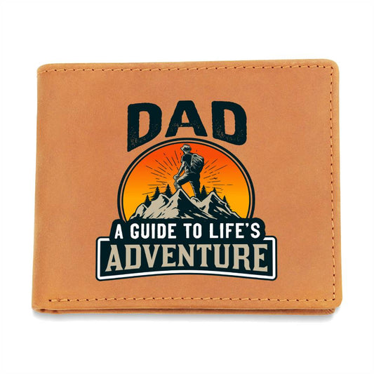 Dad A Guide To Life's Adventure Graphic Leather Wallet