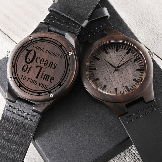 Gift for Soulmate - Oceans of Time - Engraved Wooden Watch