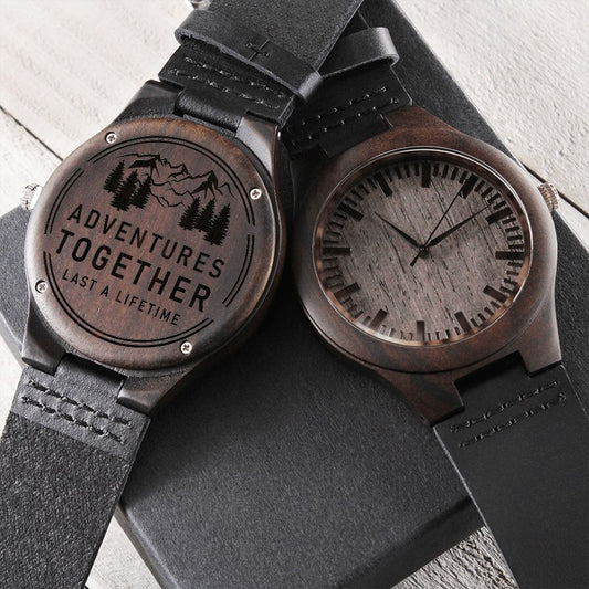 Adventures Together - Engraved Wooden Watch
