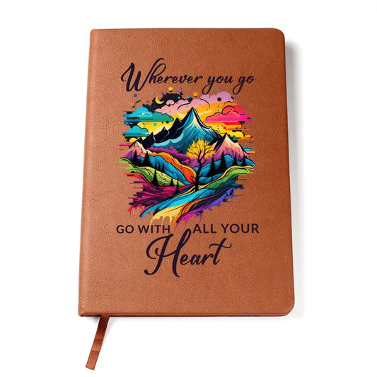 Wherever You Go - Graphic Leather Journal