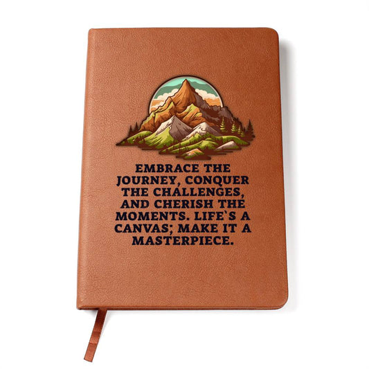 Embrace the Journey - Graphic Leather Journal