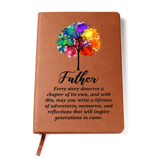 Lifetime of Adventures - Graphic Leather Journal for Dad
