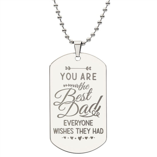 The Best Dad - Engraved Dog Tag Necklace