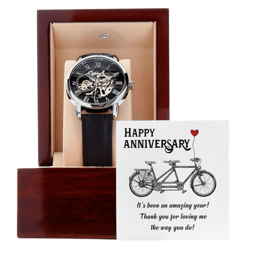Gift for Husband - Happy Anniversary - Openwork Watch