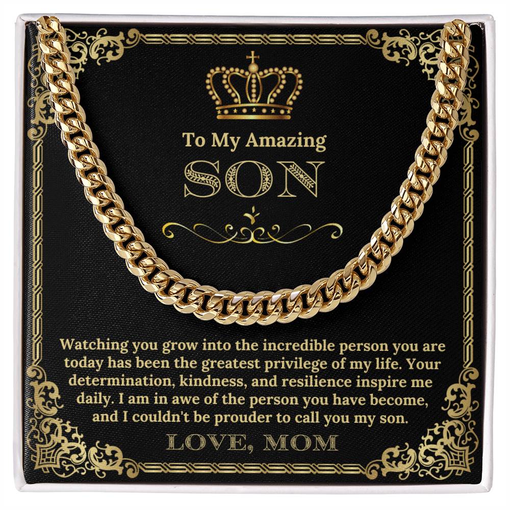 To My Amazing Son - Cuban Link Chain