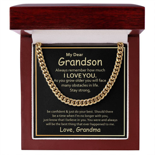 To My Dear Grandson from Grandma - Cuban Link Chain