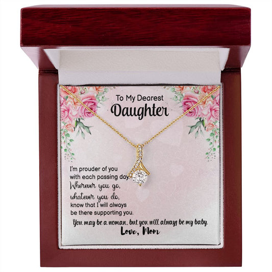 To My Dearest Daughter from Mom - Alluring Beauty Necklace